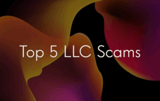 colored bands and swirls overlayed with Top 5 LLC Scams